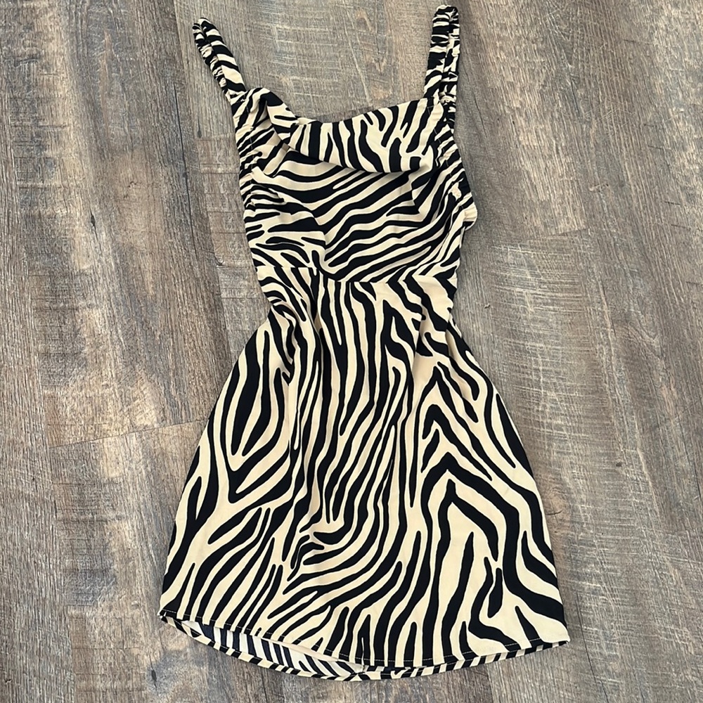 Backless Tiger Print Minidress